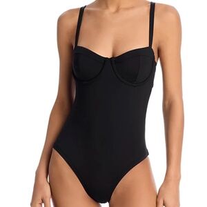 Aqua Underwire One Piece Swimsuit Black Size M 10398
